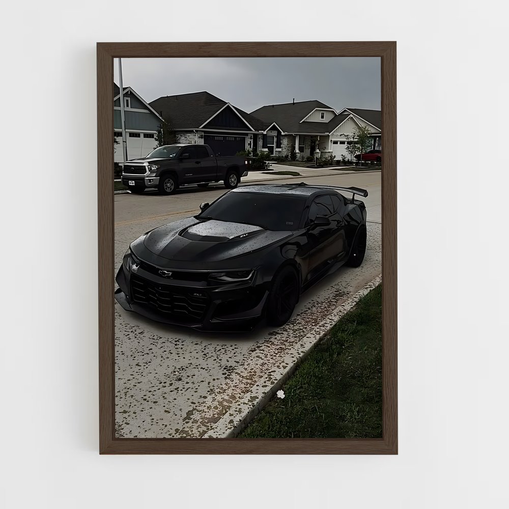 Poster Camaro Noire – affiche Chevrolet (vue 5)